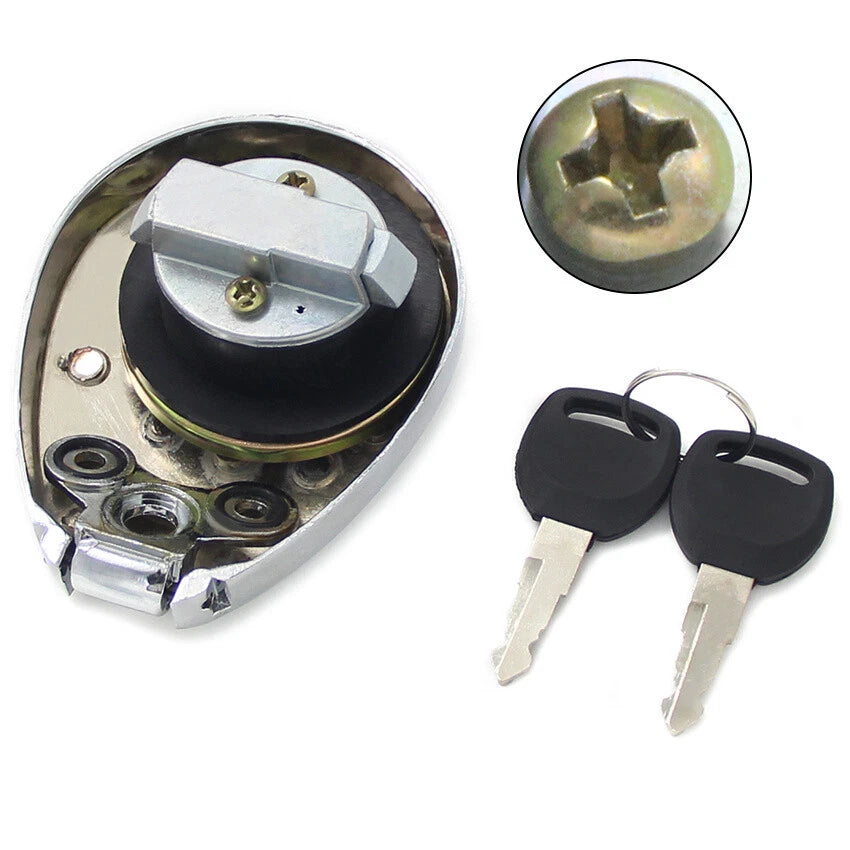 Fuel Gas Tank Cap Cover Keys for Kawasaki EN400, EL250, ZL400 (1991-2006)