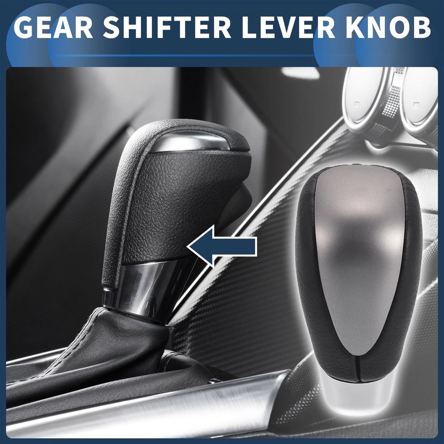 Gear Shifter Knob Faux Leather Black for Toyota Alphard 200 Series (2008–2015)