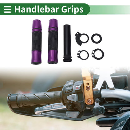Grips / 7/8" 22mm / Motorcycle Hand Grips Cover Kit Black Purple Rhombus