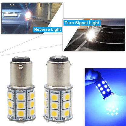 2 x 27SMD BA15D LED Light Bulbs for Marine Boat - Blue (1004, 1076, 1142)