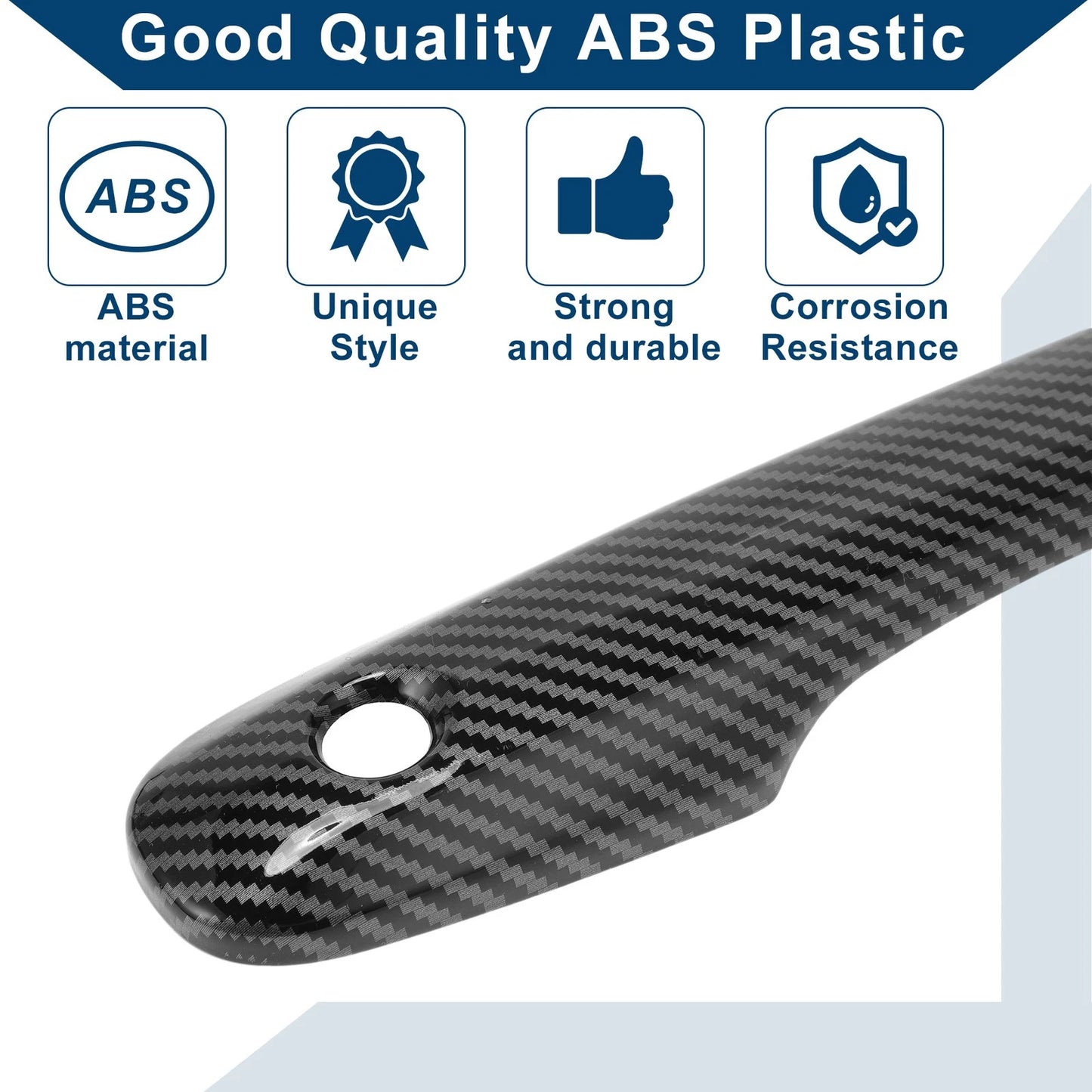 Carbon Fiber Black Door Handle Cover Trim for Toyota Camry (2018-2024)