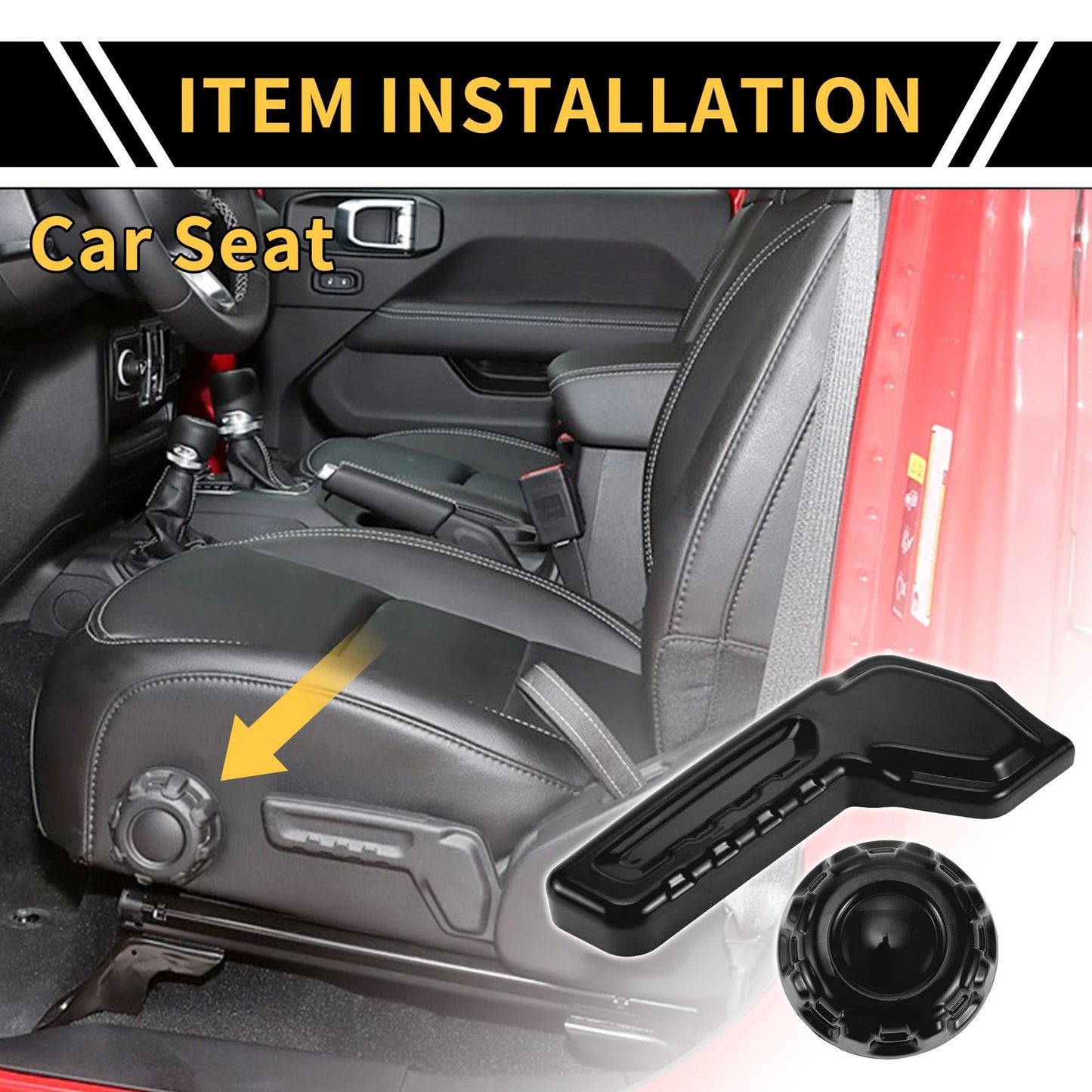 Seat Adjustment Button Cover Trim for Jeep Gladiator JT (2018-2024) Black