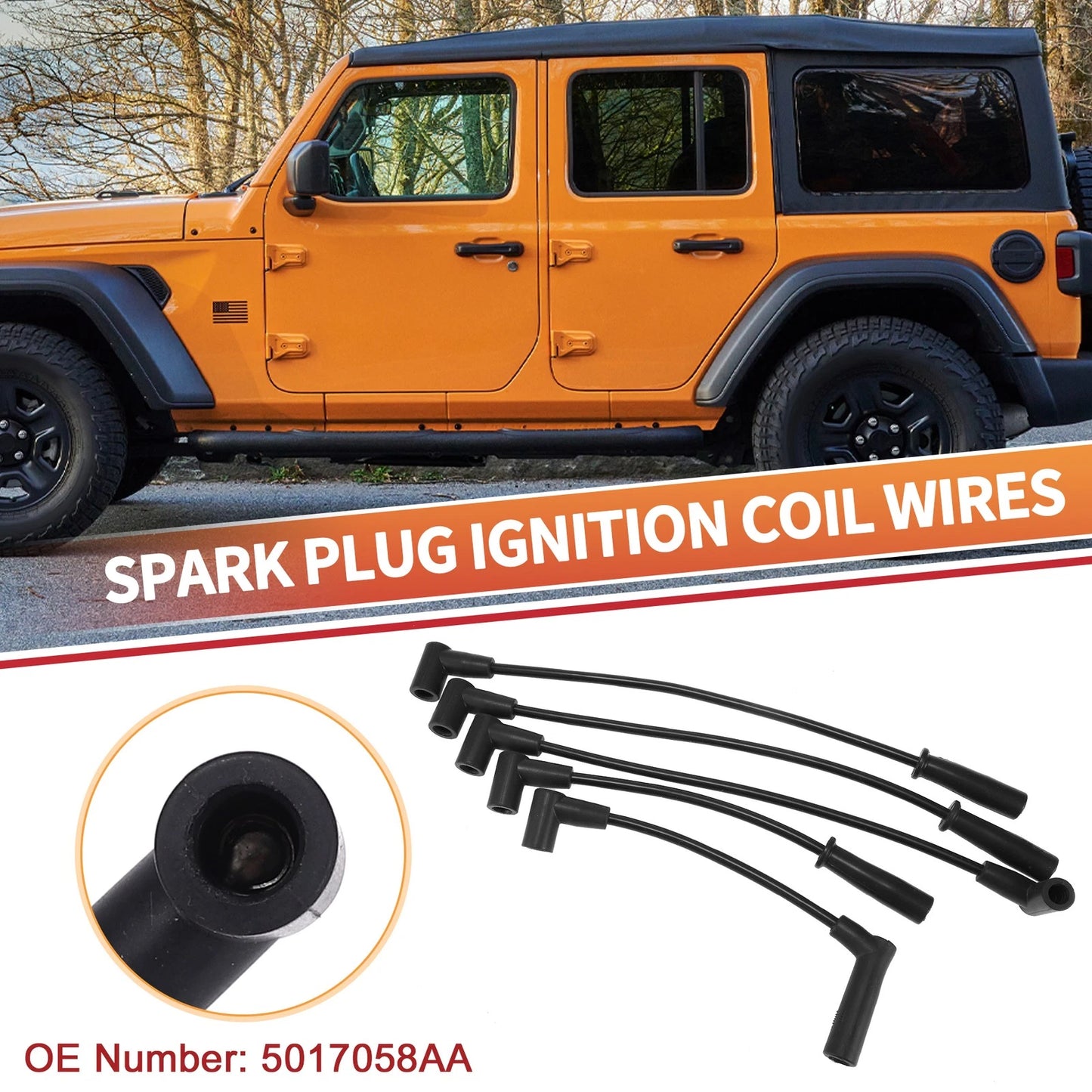 5 x Spark Plug Wire Ignition Coil Cable for Dodge Dakota (1996-2002)