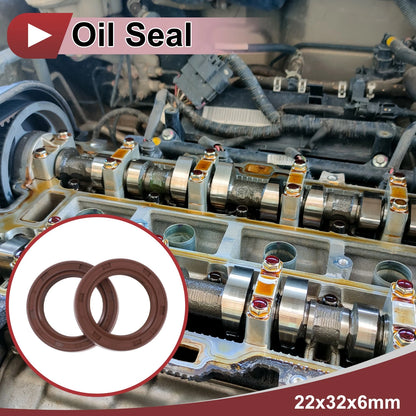 Oil Seal 2 x Rotary Shaft Seal 22x32x6mm Brown FKM Rubber