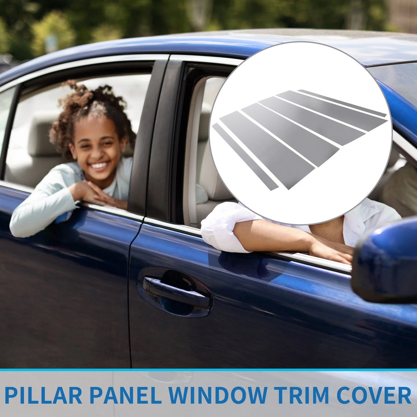 6 Pcs Car Pillar Window Trim Covers for Ford Explorer (2011-2019) Chrome Silver