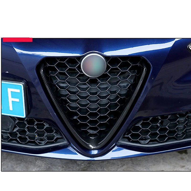 For 2017-2019 Alfa Romeo Stelvio Carbon Style Front Air Vent Grille Cover Trim
