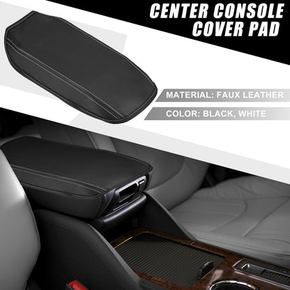 Auto Center Console Pad for Ford Bronco Sport 2020-2023 Black White Stitching