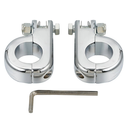 1.25" Chrome Foot Pegs Mounting Kit for Harley Highway Engine Guard Bars