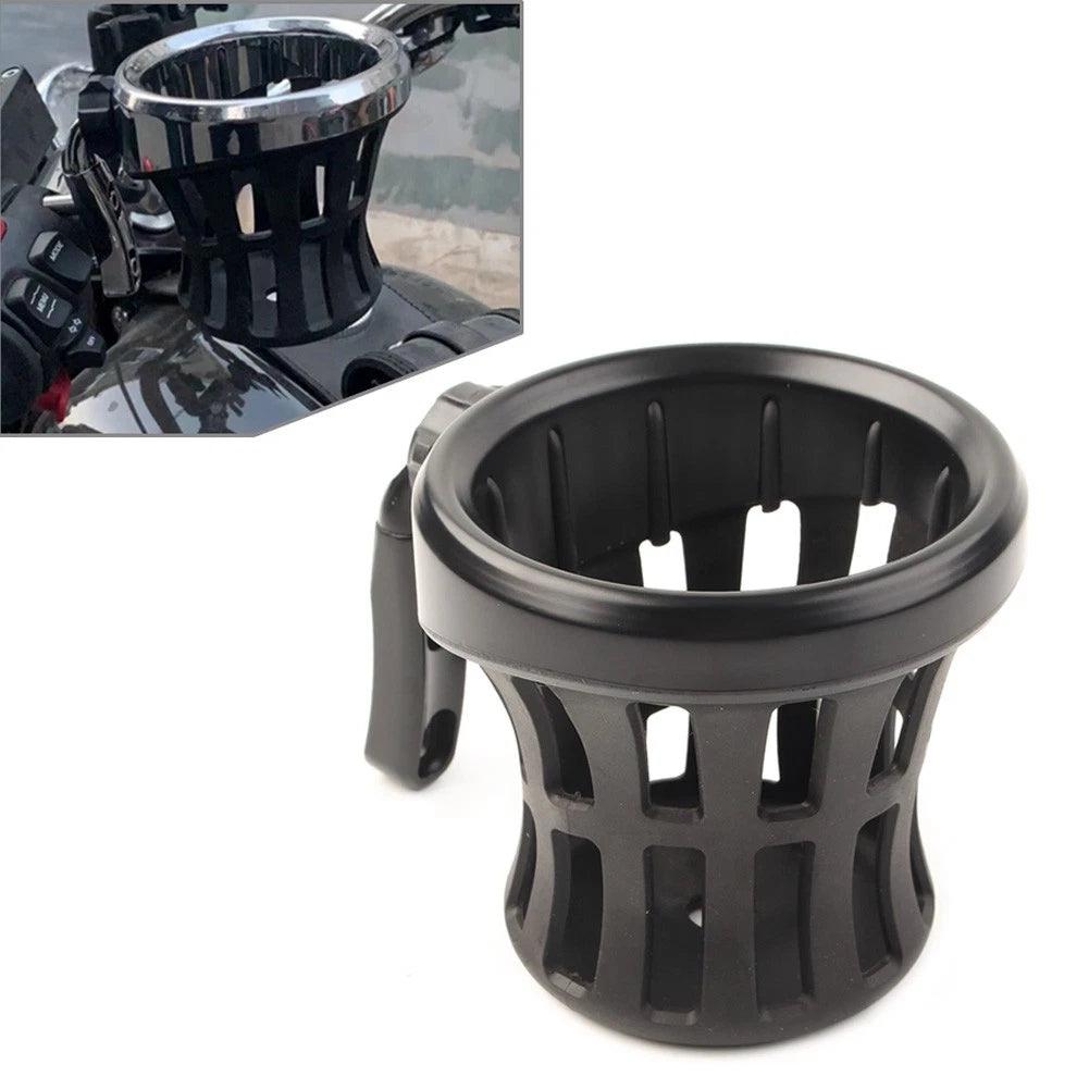 Handlebar Cup Holder Drink w/ Mesh Basket for Harley