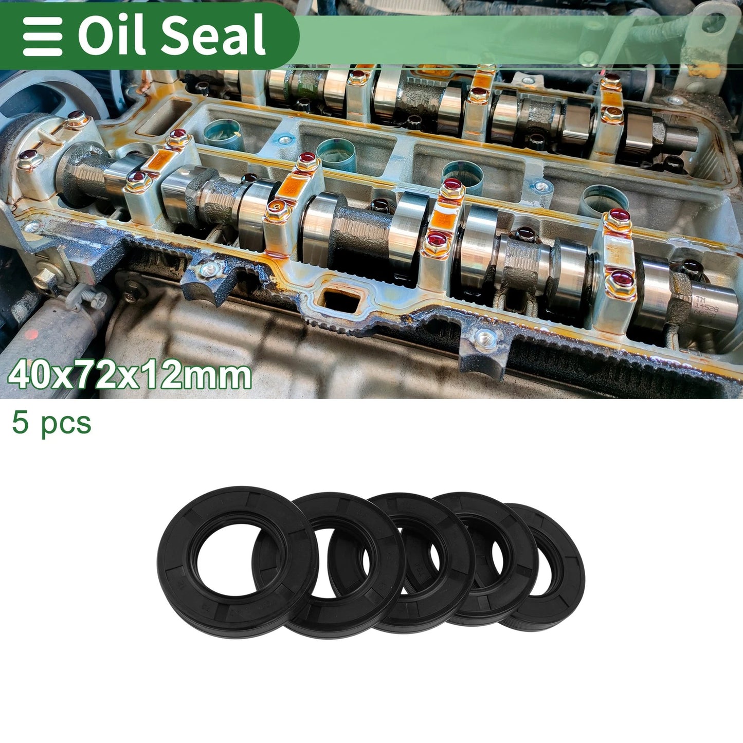 Oil Seal Rotary Shaft Seal NBR Rubber 40x72x12mm High Pressure Black