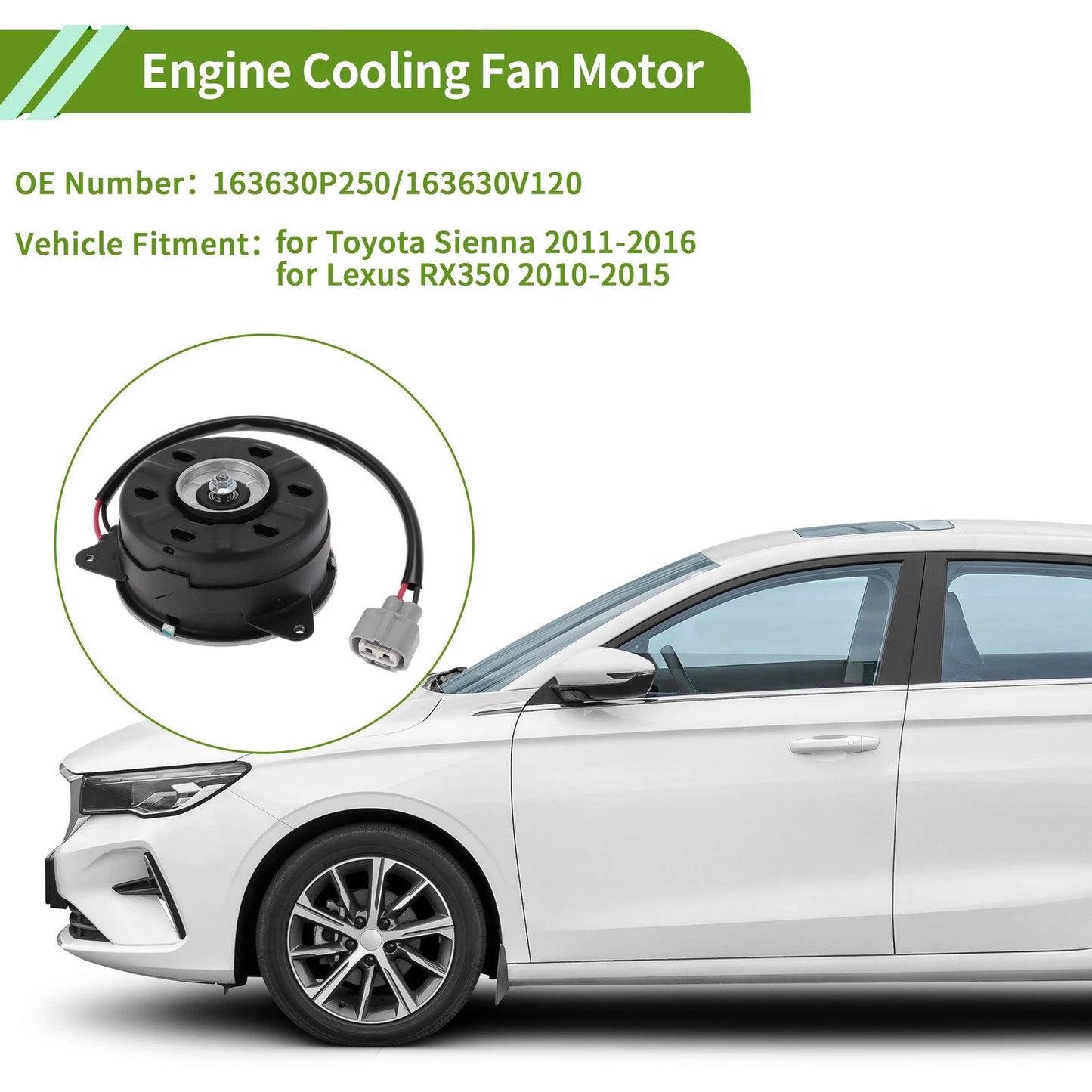 Radiator Fan Motor for Toyota Sienna (2011-2016) 1 Pc