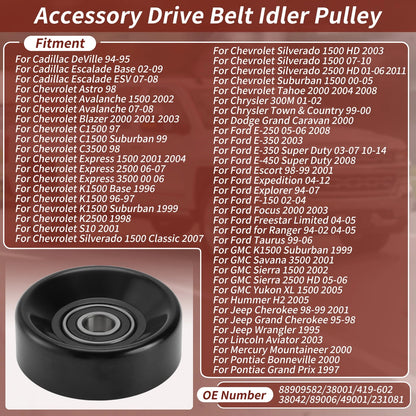 Accessory Drive Belt Idler Pulley for Chevrolet Ford GMC