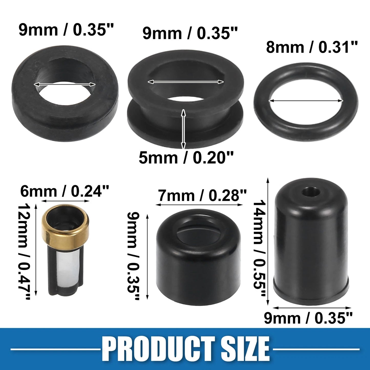 Fuel Injector O Rings Seals 4 x Micro Filters for Toyota Tacoma (1995-2000)
