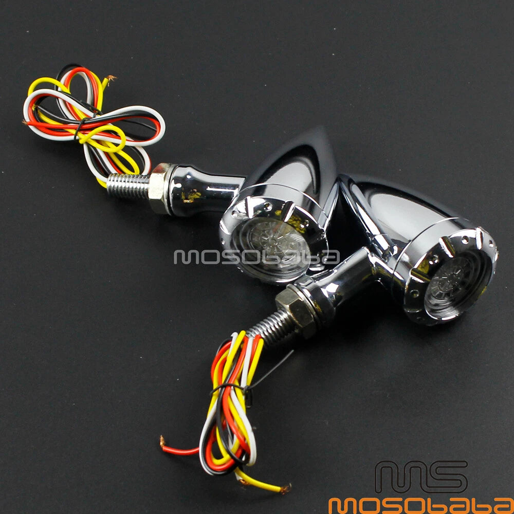 LED Rear Turn Signal Light for Harley Chopper Cruiser 10mm 12V