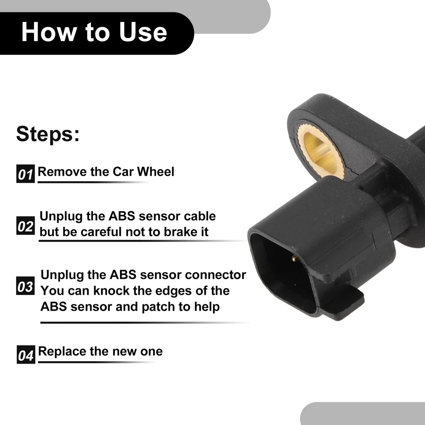 Kit 1 Pc ABS Wheel Speed Sensor for Jeep Rear Left/Right
