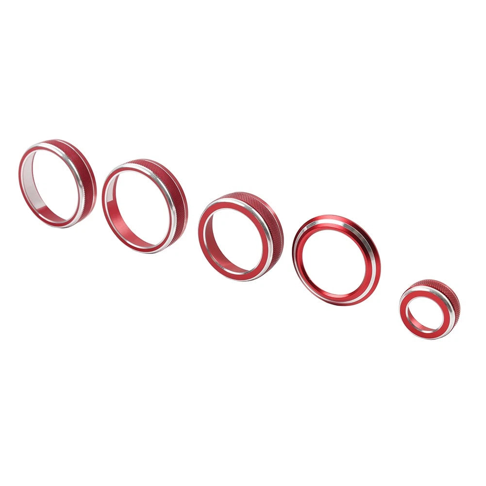 5 x Red Console Volume AC Switch Button Rings for Lexus NX250 NX350h (2022-2024)