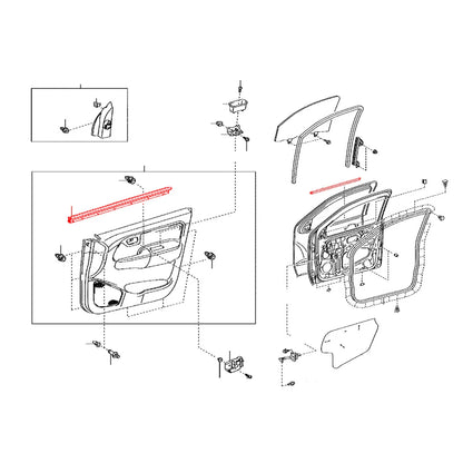 Door Belt Moulding for Toyota Hilux 4DR 2004-2015