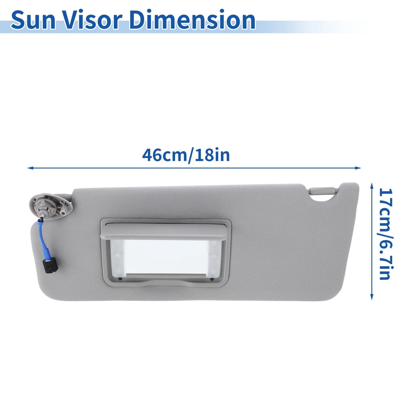 Gray Left Driver Side Sun Visor for Honda Pilot (2009-2015)