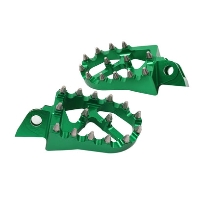 Green CNC MX Foot Pegs for Kawasaki KX65 KX85 (2000-2020)