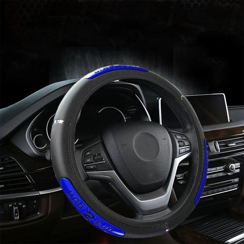 15" PU Leather Steering Wheel Cover for Car - Anti-slip, Breathable (All Years)