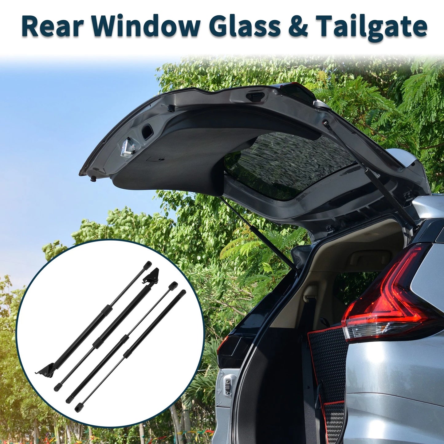 Rear Window Glass & Tailgate Lift Supports for Jeep Grand Cherokee ZJ (1993-1998)
