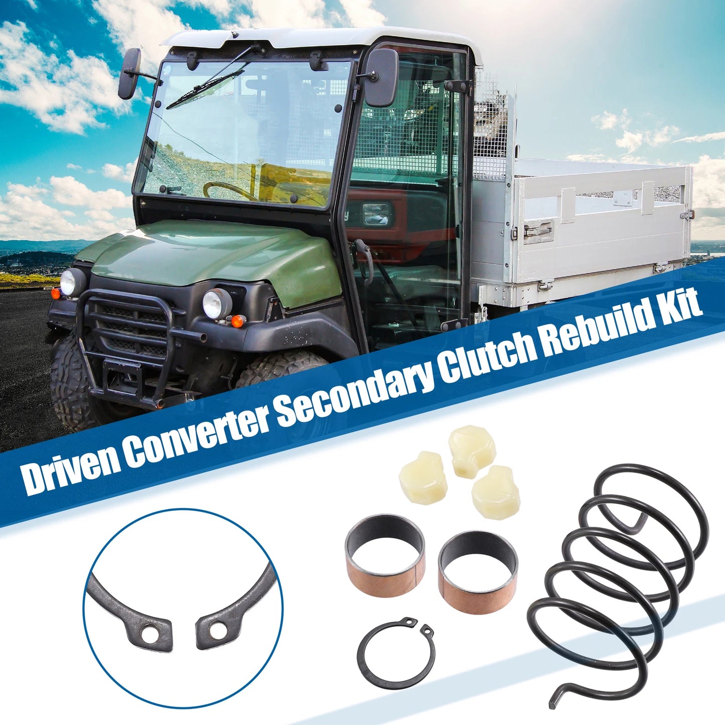 Driven Converter Secondary Clutch Rebuild for Kawasaki Mule KAF620