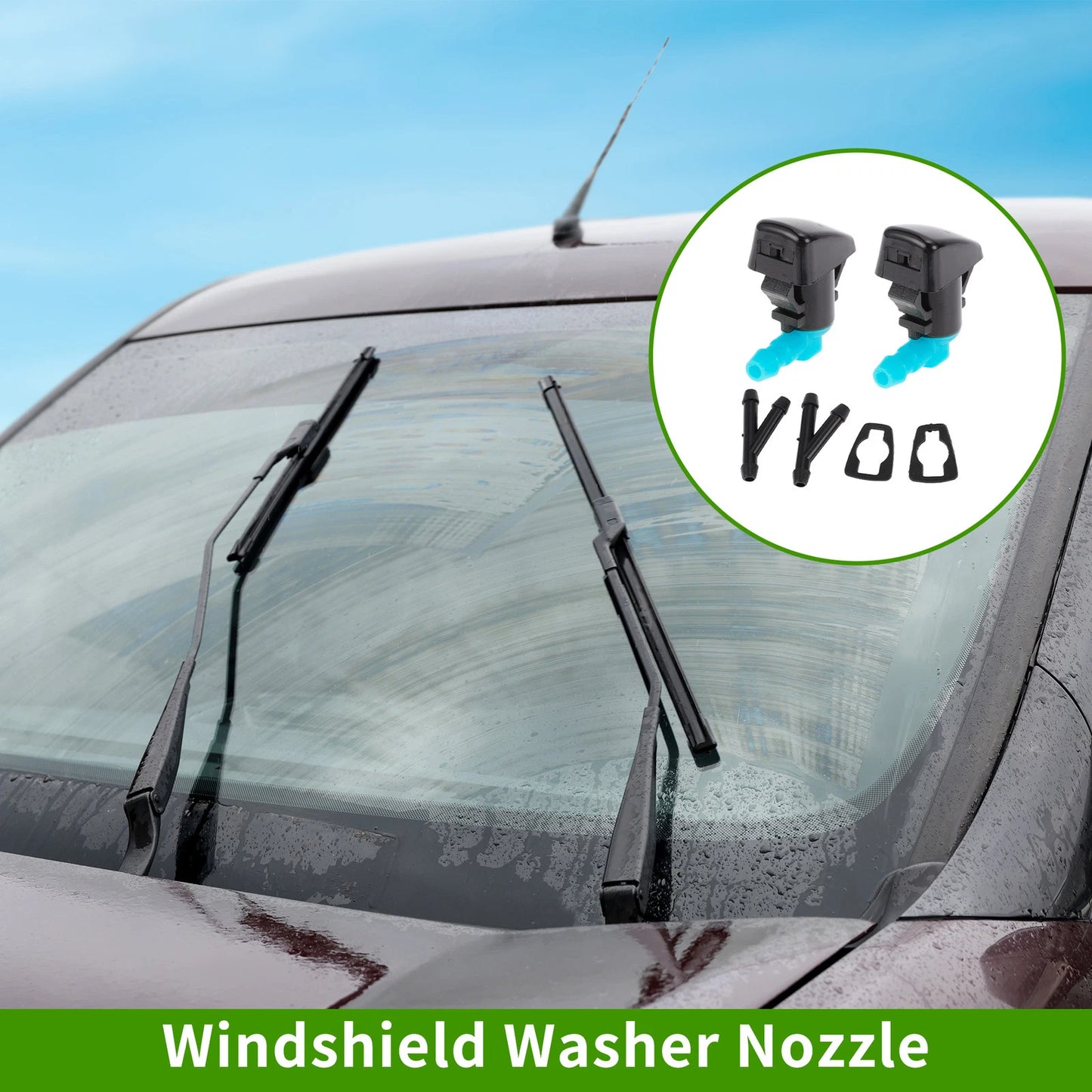 Windshield Washer Nozzle & 2 x Hose Connectors for Lincoln (2007-2010)
