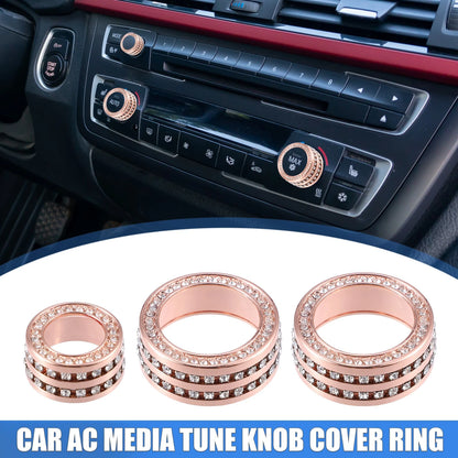 AC Media Tune Knob Cover Ring for BMW 3 Series F30 (2012-2019) - 3 x Pcs