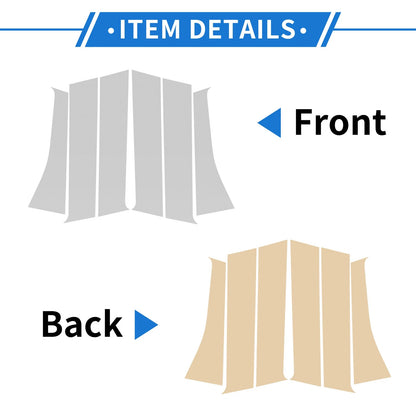 6 Pcs Door Pillar Window Trim for Mitsubishi Outlander (2014-2020) Silver