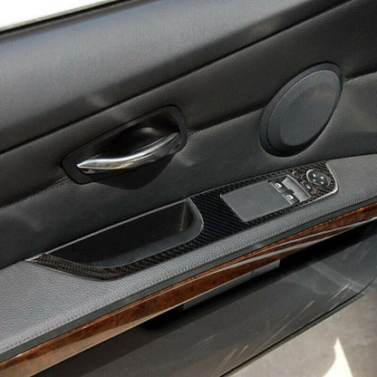 Carbon Fiber Window Switch Panel Trim Set for BMW 3 Series E90 E92 E93 (2005-2012)