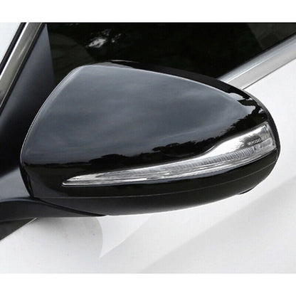2 x Mirror Cover Caps Gloss Black for Benz C E GLC Class (2016-2020)