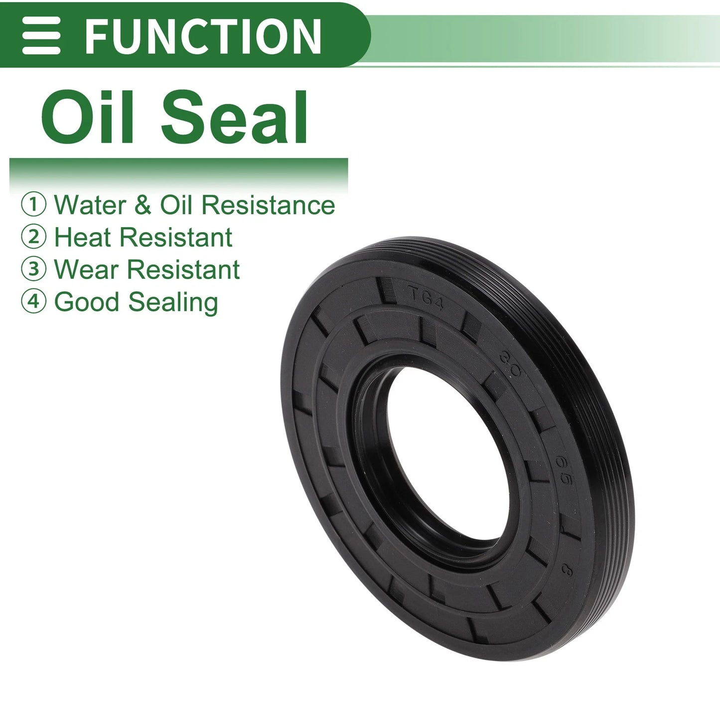 Oil Seal NBR Rubber 30x65x8mm High Pressure Black 5 Pcs