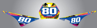 Custom Neon Style Number Plates & Stickers for Yamaha PW 80