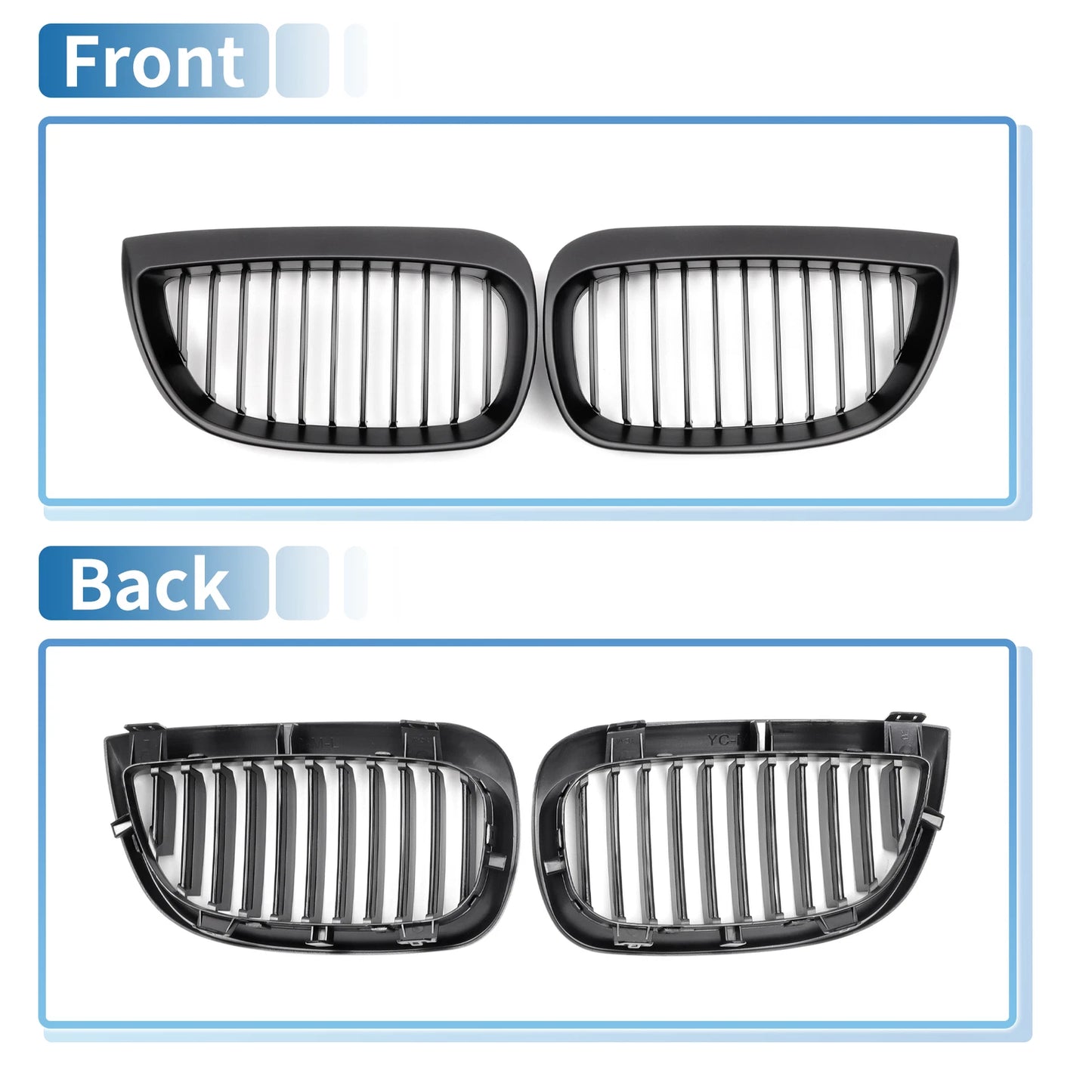 Front Upper Bumper Grille for BMW 1 Series E87 2003-2007 Matte Black