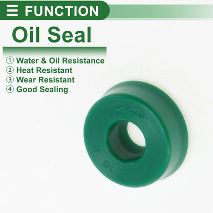 Oil Seal 6x16x6mm Seal Ring Rotary Shaft Seal TPU High Pressure Green 5 x
