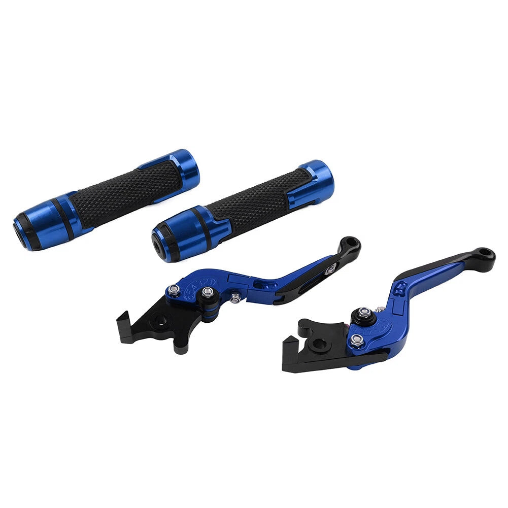 Blue Extendable Brake Clutch Levers & Grips for BMW F650GS (2002-2007)
