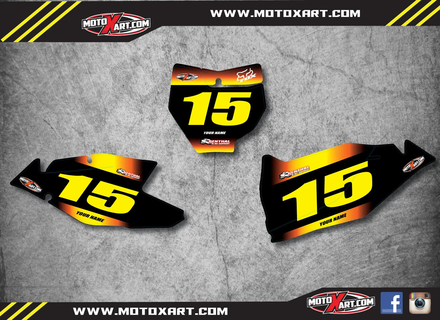 Custom Number Plate Graphics for KTM SXF SX 125 250 450 (2016)