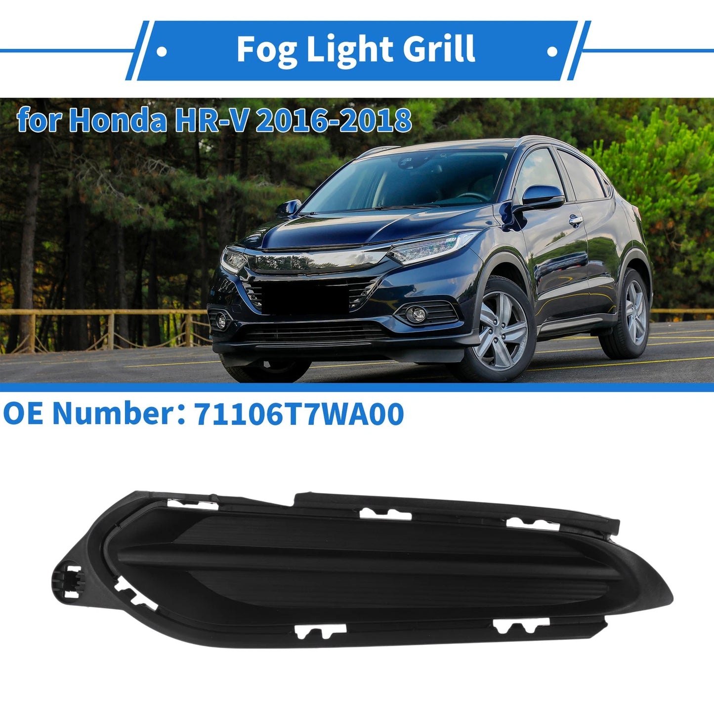Front Left Fog Light Grill for Honda HR-V (2016-2018)