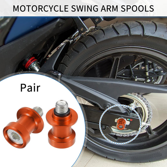 Pair Swingarm Spools 10mm CNC Sliders Stand Orange for Motorcycle