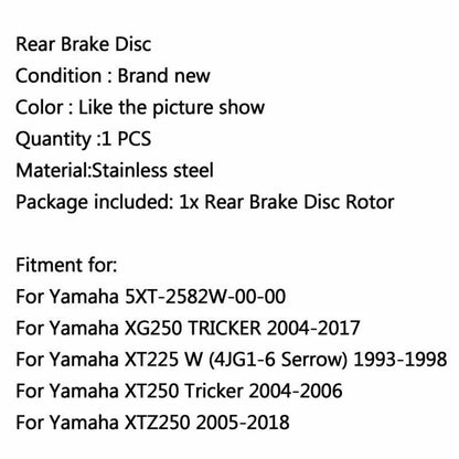 Rear Brake Disc Rotor for Yamaha XG250 TRICKER (2004-2017)
