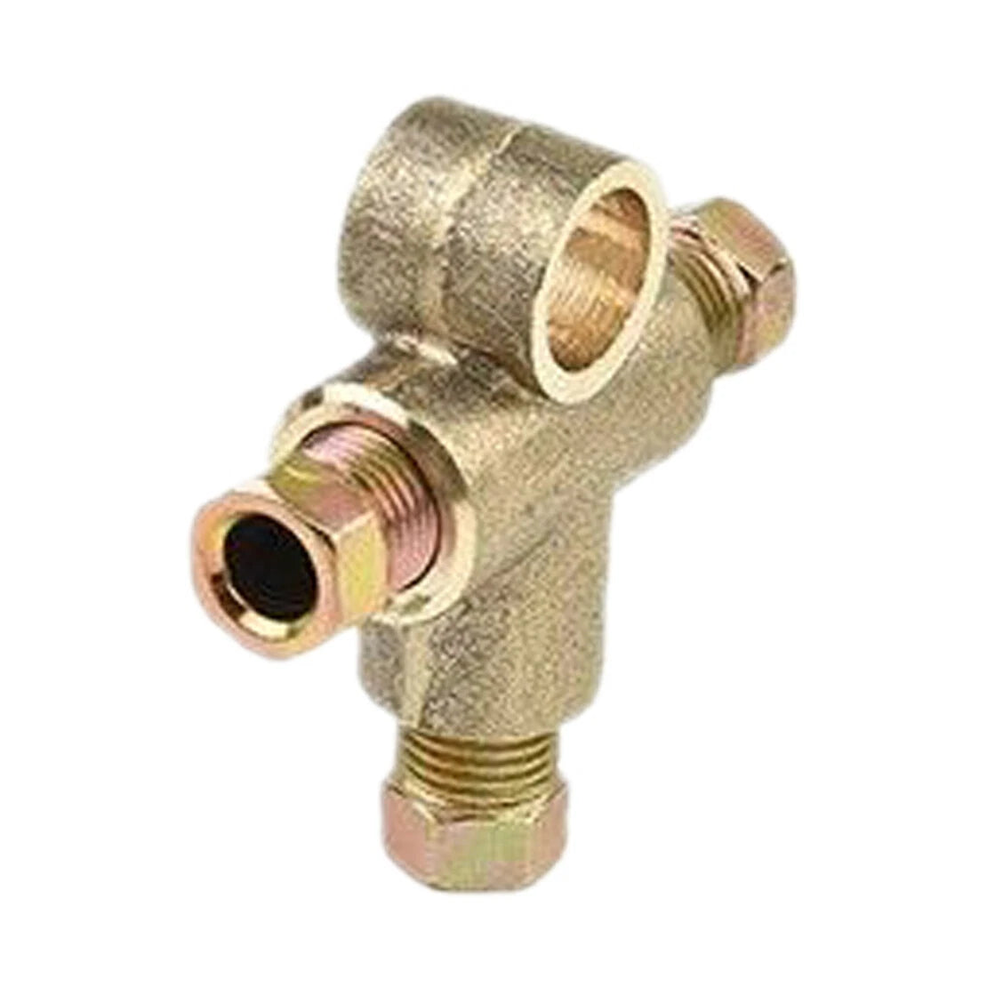 3 Way Brake T Piece Tee with 3 Male Nuts for Metric M10 Pipe Fitting