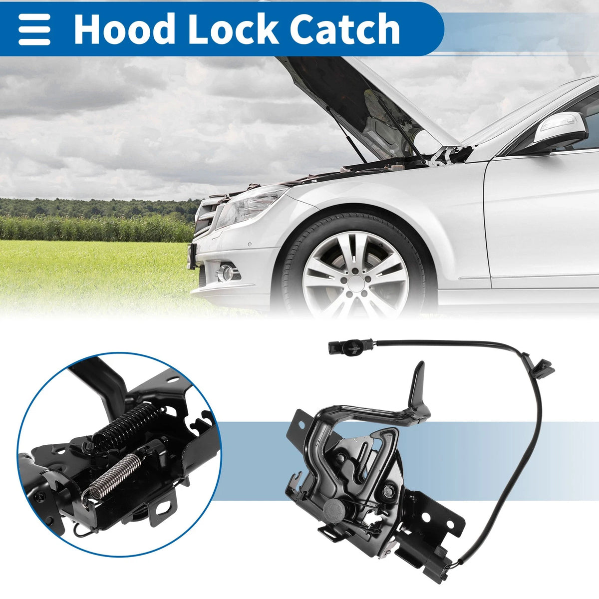 Hood Latch Assembly for Hyundai Kona (2018-2023) 1 x Quality Replacement