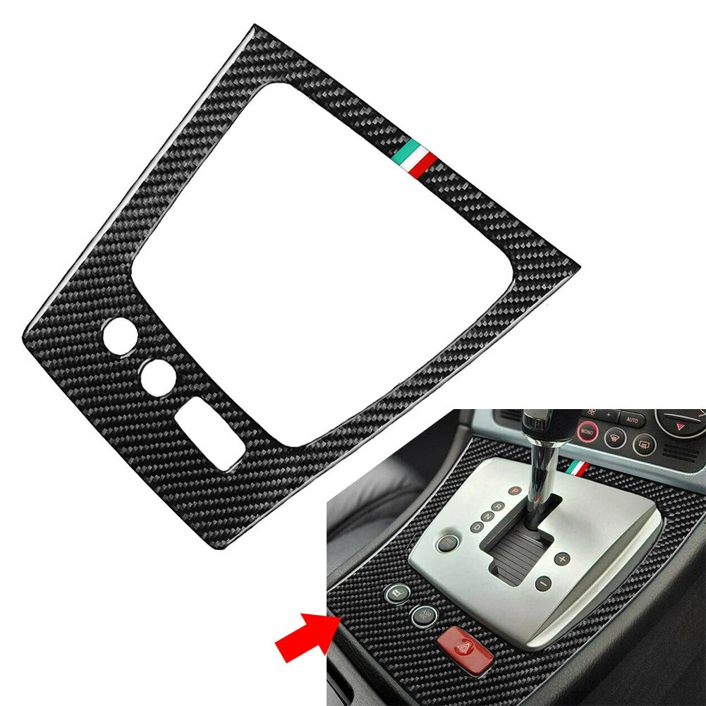 Carbon Black Gear Shift Panel Frame Cover Trim for Alfa Romeo 159 (2006-2011)