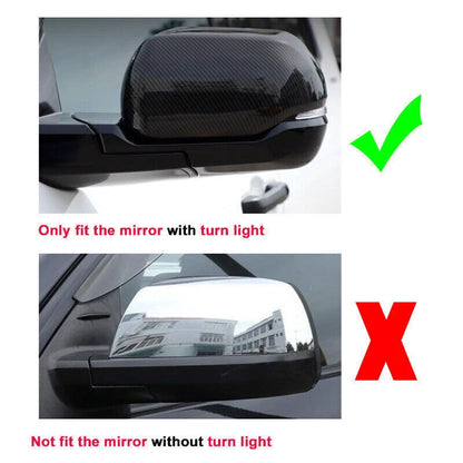 Carbon Fiber OX Horn Side Mirror Cover Trim for Toyota Tundra (2022–2024)