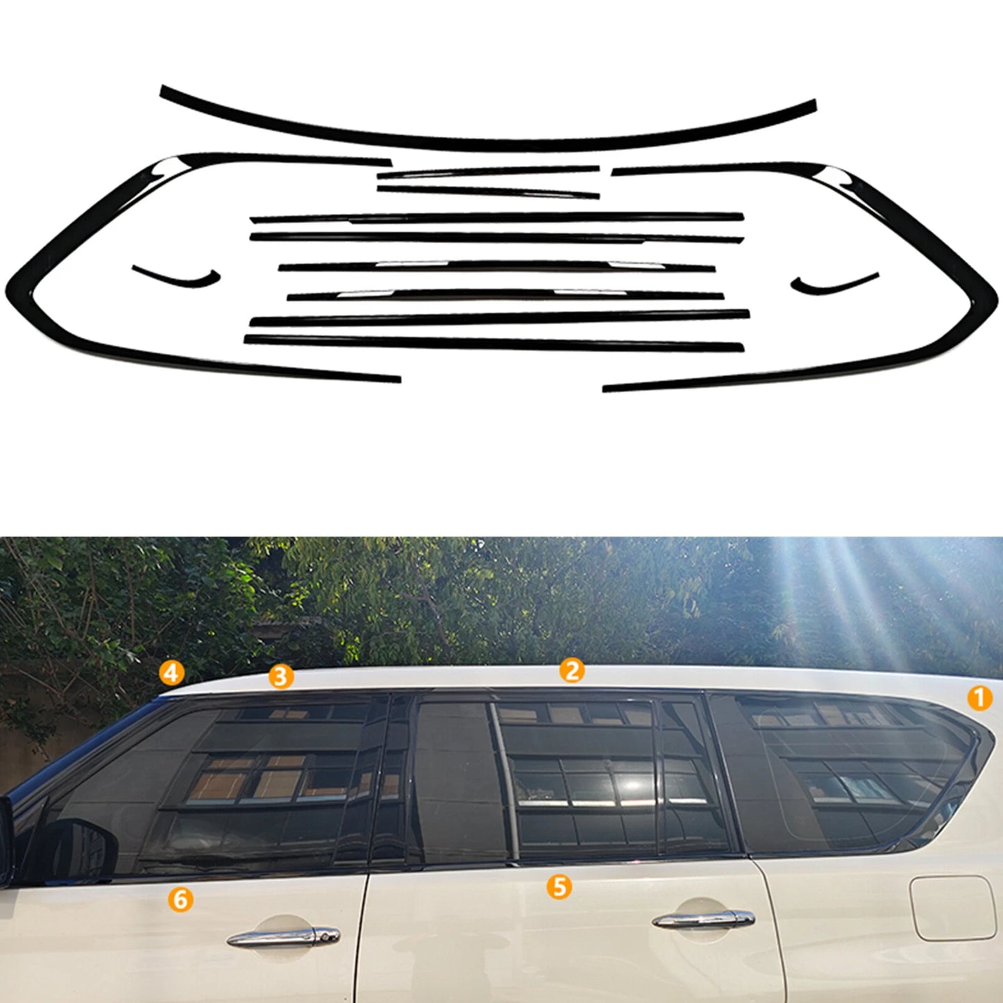 Window Seal Strips for Nissan Patrol Y62 (2012-2024) Black