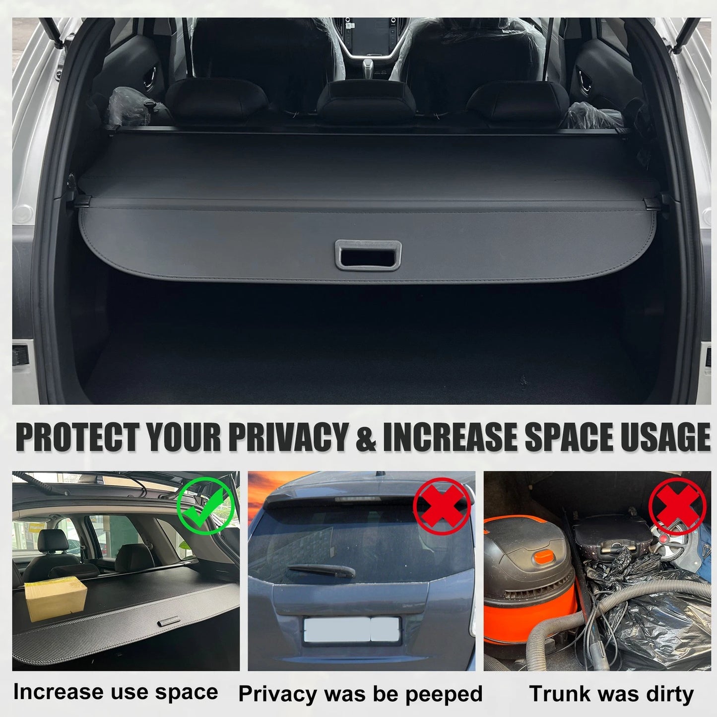 Retractable Cargo Cover for Mazda CX-30 (2020-2023) Waterproof Non-Slip