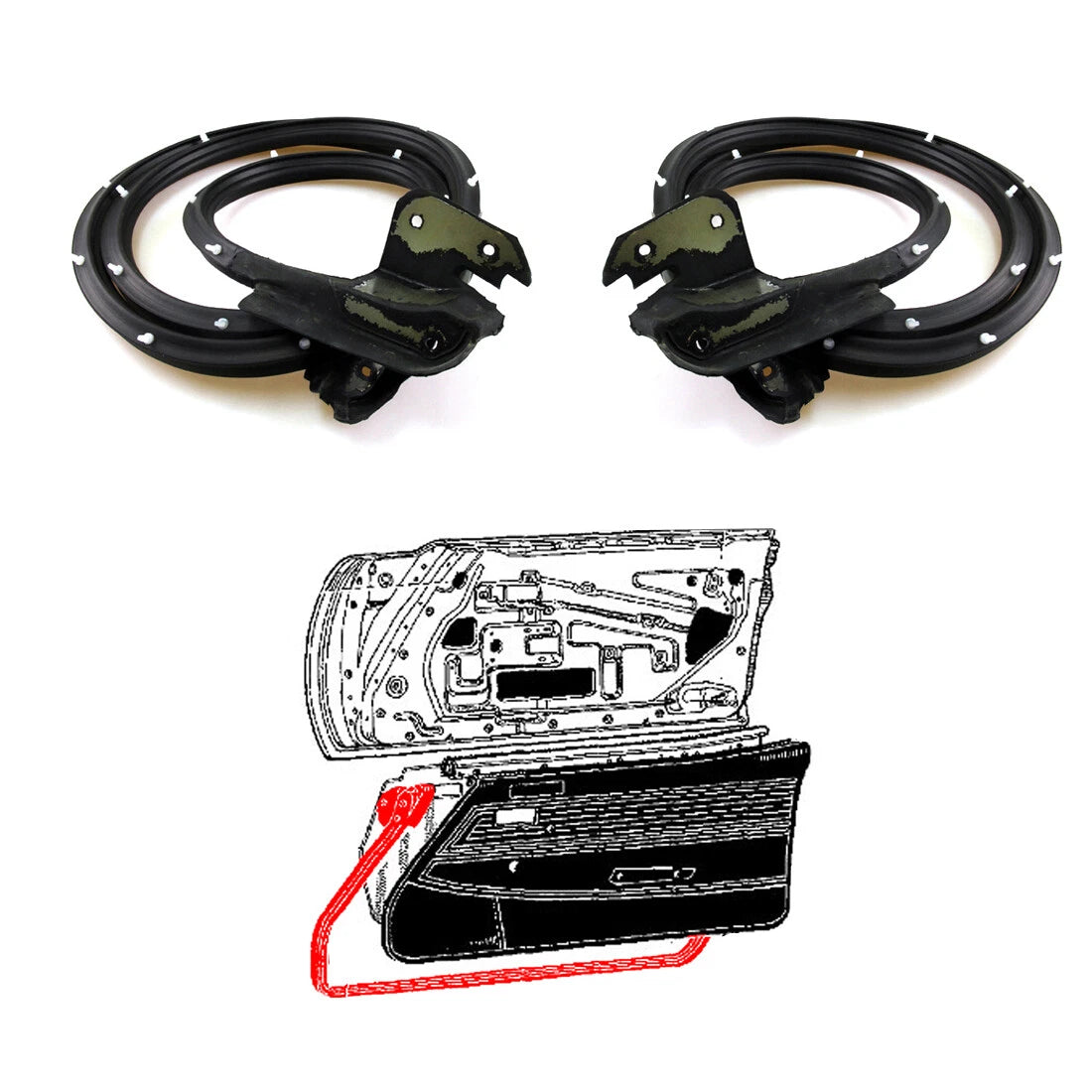 Lower Door Weatherstrip for Toyota Celica RA20 RA21 TA22 TA23 1970-1977
