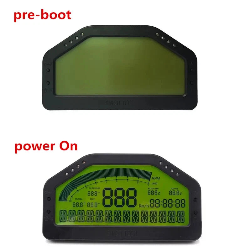Dash Rally Race Gauge Sensor Set for Car with Bluetooth Digital LCD Display