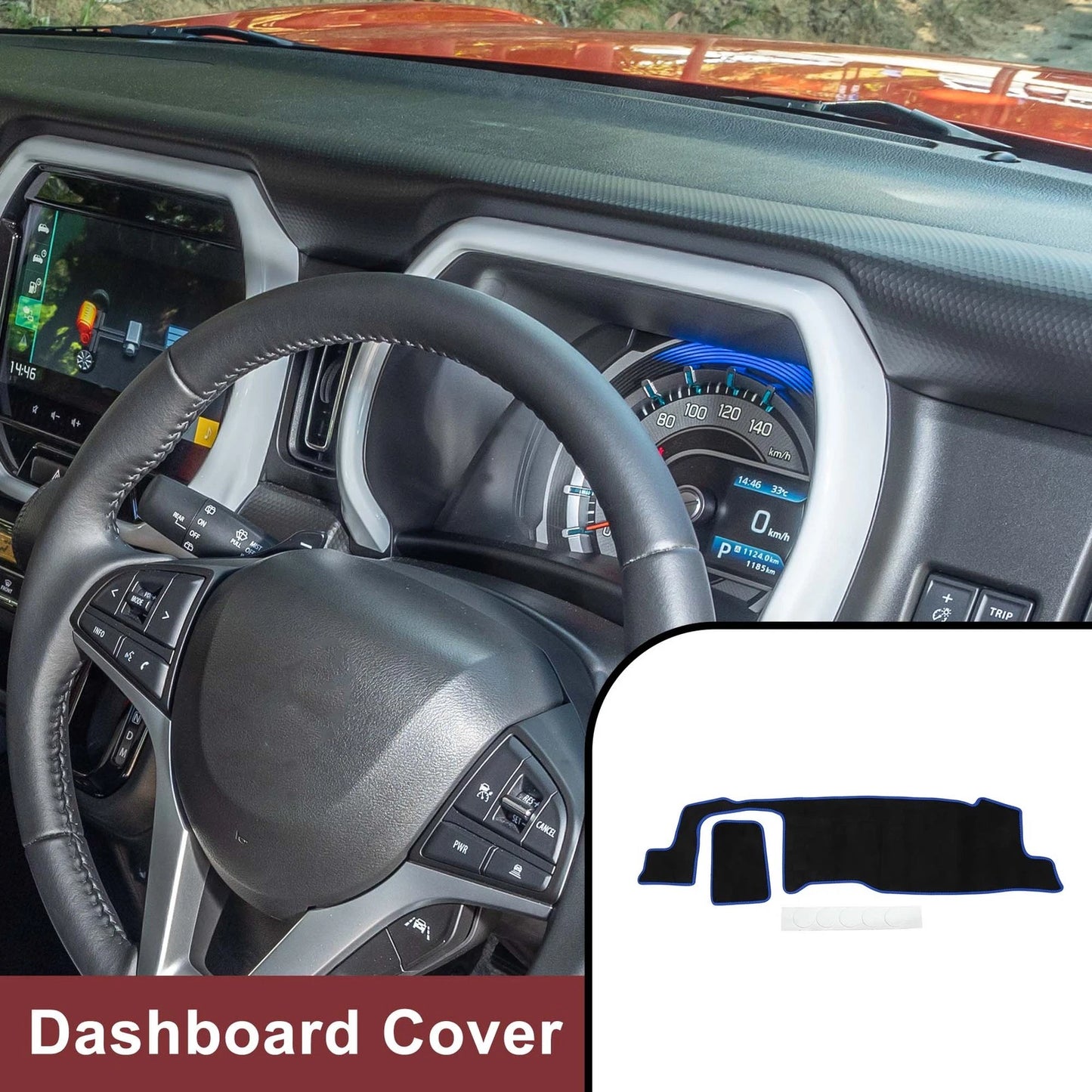Dashboard Cover Mat for Suzuki Hustler MR52S MR92S (2020-2021) Black Blue