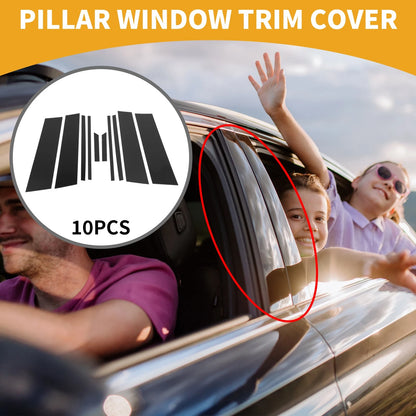 10 x Car Pillar Window Trim Covers for Toyota RAV4 (2020-2021) Plastic Black